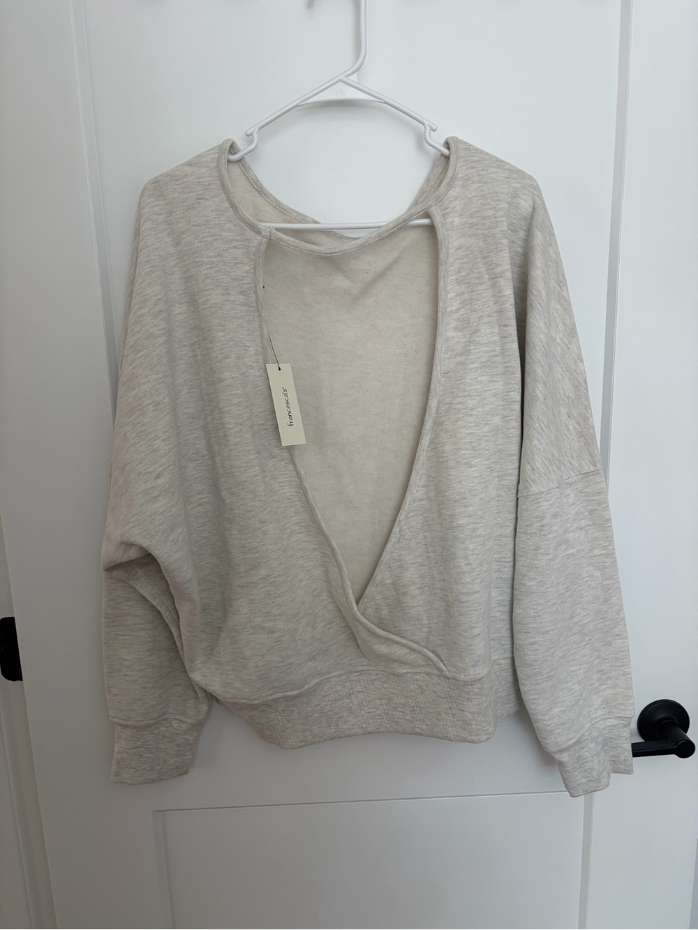 Francesca's Collections Off-the-Shoulder Open-Back Sweater - Cream